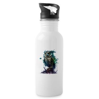 Drop Owl - Water bottle with straw - white - Right