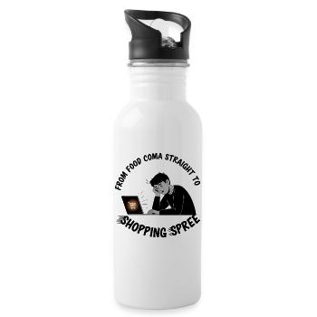 Black Friday Shopping Spree - Water bottle with straw - white - Right