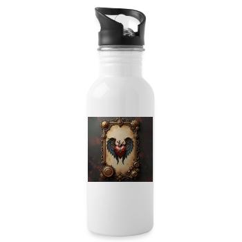 The beating heart of mechanics, - Water bottle with straw - white - Right