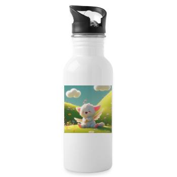 Design  - Water bottle with straw - white - Right