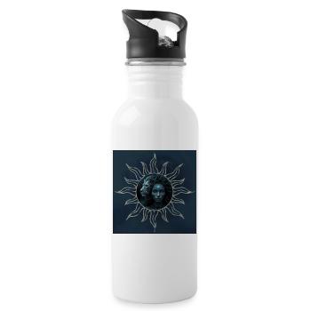 Mystical connection: the mystical woman and the lion. - Water bottle with straw - white - Right