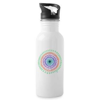 Mandala Traum - Trinkflasche mit integriertem Trinkhalm - Weiß - Rechts