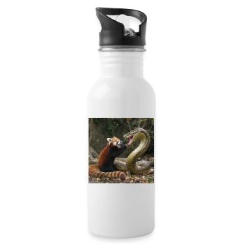 Wild Safari Fighter Motif - Water bottle with straw - white - Right
