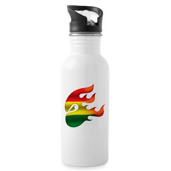 Bolivia Flag - Bolivia - Ninja - Water bottle with straw - white - Right