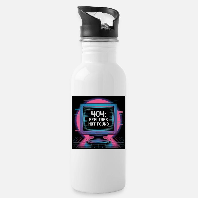 Kreativer IT-Humor - Trinkflasche mit integriertem Trinkhalm - Weiß
