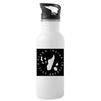 Indian Ocean design - Water bottle with straw - white - Right