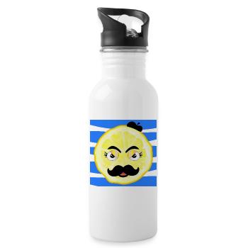 Dad Mustache - Father Beard - Water bottle with straw - white - Right