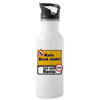 No more desire to retire now - Water bottle with straw - white - Right