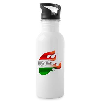 Flagge von Ungarn - Ungarn - Ninja - Trinkflasche mit integriertem Trinkhalm - Weiß - Rechts