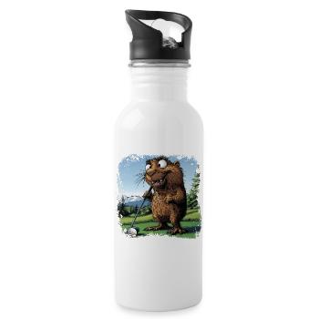 Golfeur Marmotte - Gourde avec paille intégrée - blanc - Droite