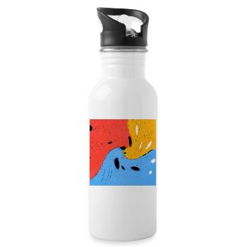 Crazy colors - Water bottle with straw - white - Right