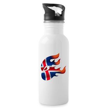 Flag of Iceland - Iceland - Ninja - Water bottle with straw - white - Right