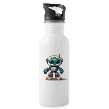 Robo Revival - Water bottle with straw - white - Right