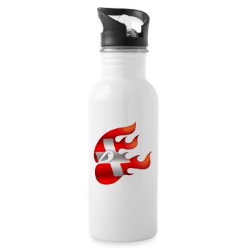 Flagge der Schweiz - Schweiz - Ninja - Trinkflasche mit integriertem Trinkhalm - Weiß - Rechts