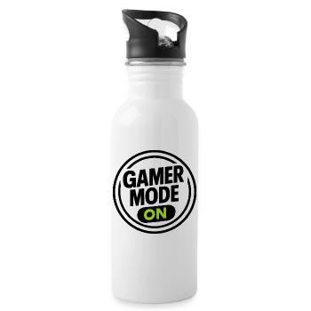 Gamer Mode ON – T-shirt gaming fluo - Gourde avec paille intégrée - blanc - Droite