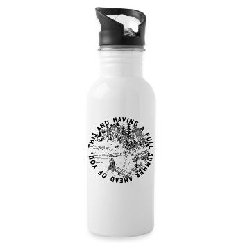 Sommer - Trinkflasche mit integriertem Trinkhalm - Weiß - Rechts