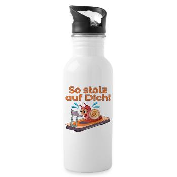 SCHNECKENTEMPO LAUFBAND LAUFEN - Trinkflasche mit integriertem Trinkhalm - Weiß - Rechts