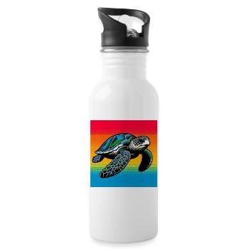 turtle - Water bottle with straw - white - Right