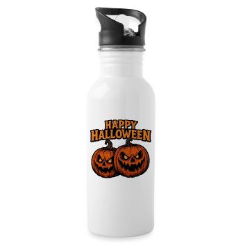 Citrouilles effrayantes pour Halloween - Gourde avec paille intégrée - blanc - Droite