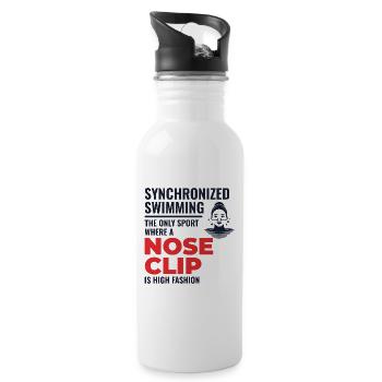 Synchronized Swimming Nose Clip Quote - Water bottle with straw - white - Right