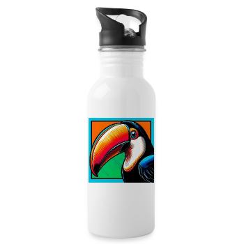 toucan - Water bottle with straw - white - Right