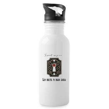 Lucky Ladybug - Water bottle with straw - white - Right