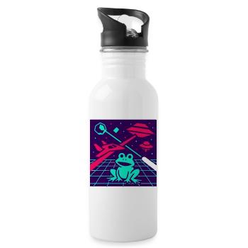Space Frog - Water bottle with straw - white - Right