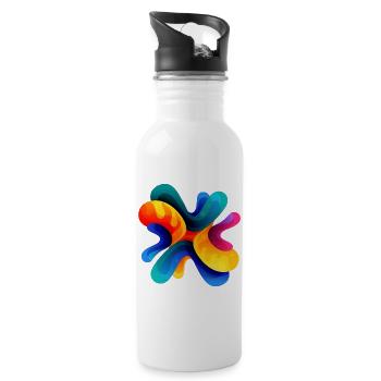 Muster - Trinkflasche mit integriertem Trinkhalm - Weiß - Rechts