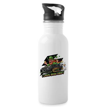 Irisches Drift Celebration T-Shirt - Trinkflasche mit integriertem Trinkhalm - Weiß - Rechts