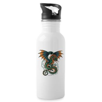 Dragon - Trinkflasche mit integriertem Trinkhalm - Weiß - Rechts