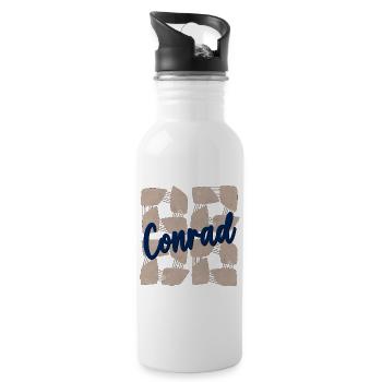 NAMENSTAG NAME CONRAD - Trinkflasche mit integriertem Trinkhalm - Weiß - Rechts