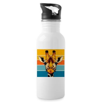 girafe - Gourde avec paille intégrée - blanc - Droite