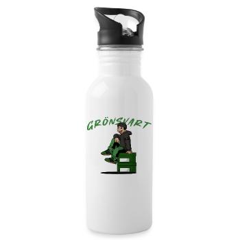 Green-Black Fashion - Water bottle with straw - white - Right