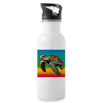 turtle - Water bottle with straw - white - Right