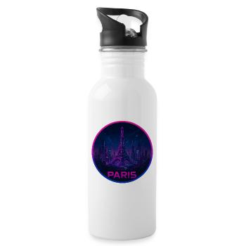 Paris Souvenir Cyberpunk - Water bottle with straw - white - Right