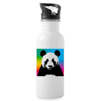 Panda - Trinkflasche mit integriertem Trinkhalm - Weiß - Rechts