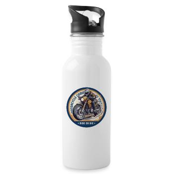 Vintage Biker Emotion Ride - Water bottle with straw - white - Right