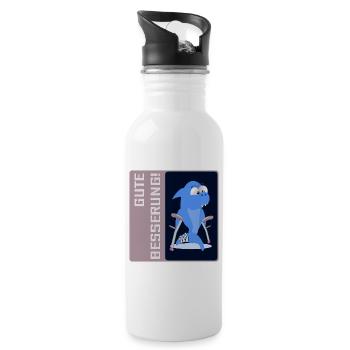 FUß BEIN GUTE BESSERUNG - Trinkflasche mit integriertem Trinkhalm - Weiß - Rechts