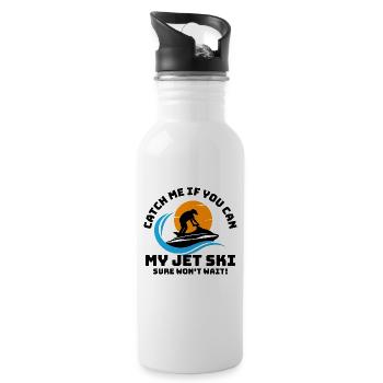 Jet Ski Rider Summer Water Sports  - Water bottle with straw - white - Right