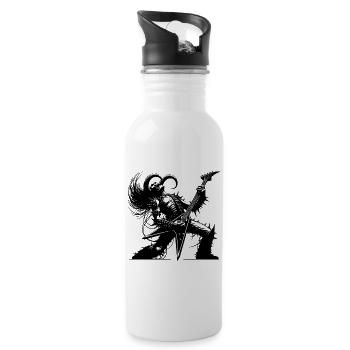 Demonic guitar solo louder than hell - Water bottle with straw - white - Right
