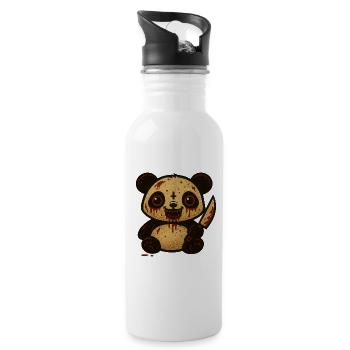Bloody Darling Halloween Panda - Trinkflasche mit integriertem Trinkhalm - Weiß - Rechts