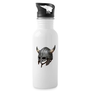 Viking helmet with rune motif - Water bottle with straw - white - Right
