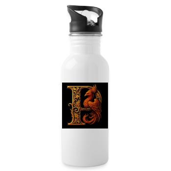 P – Magic Ornament with Phoenix - Water bottle with straw - white - Right