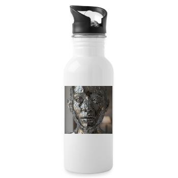 Faceted Body Sculpture - Water bottle with straw - white - Right