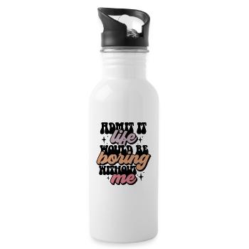Classic expression in pastel shades - Water bottle with straw - white - Right