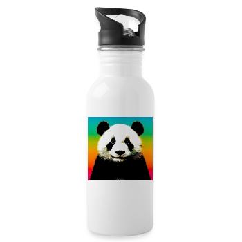 panda - Gourde avec paille intégrée - blanc - Droite