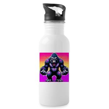 gorilla - Water bottle with straw - white - Right