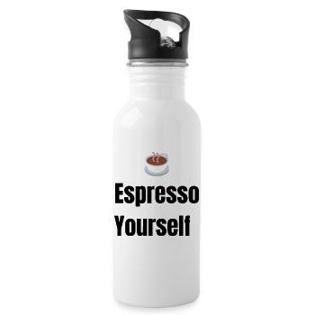 ☕ Coffee Lover T-Shirt – Lustige morgendliche Kaffeetasse - Trinkflasche mit integriertem Trinkhalm - Weiß - Rechts