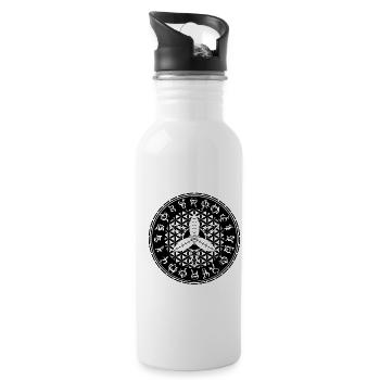 Flower of Life Moth Sigil - Water bottle with straw - white - Right