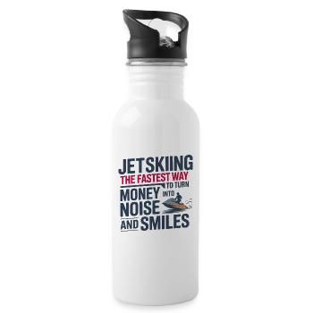 Jetski Money Into Noise And Smiles Quote  - Water bottle with straw - white - Right